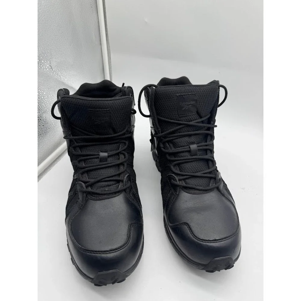 Reebok Tactical Side-Zip Waterproof Duty Boots Mens Black‎ Leather Mesh Size 13